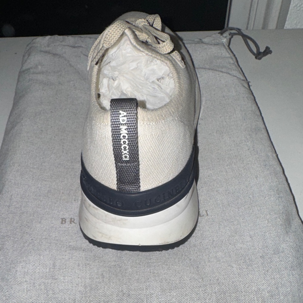 Brunello Cucinelli Light Tan Knit Sneakers - Picture 9 of 11